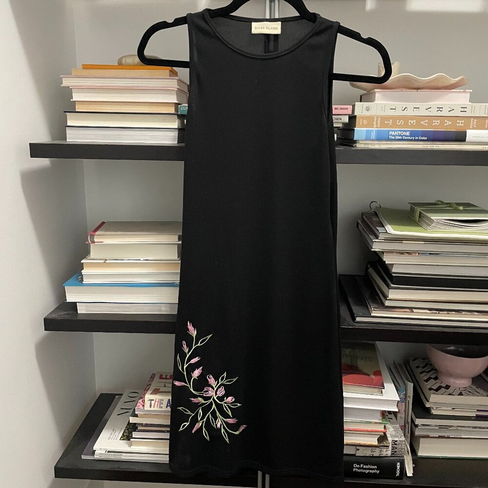 Black vintage mini with floral embroidery